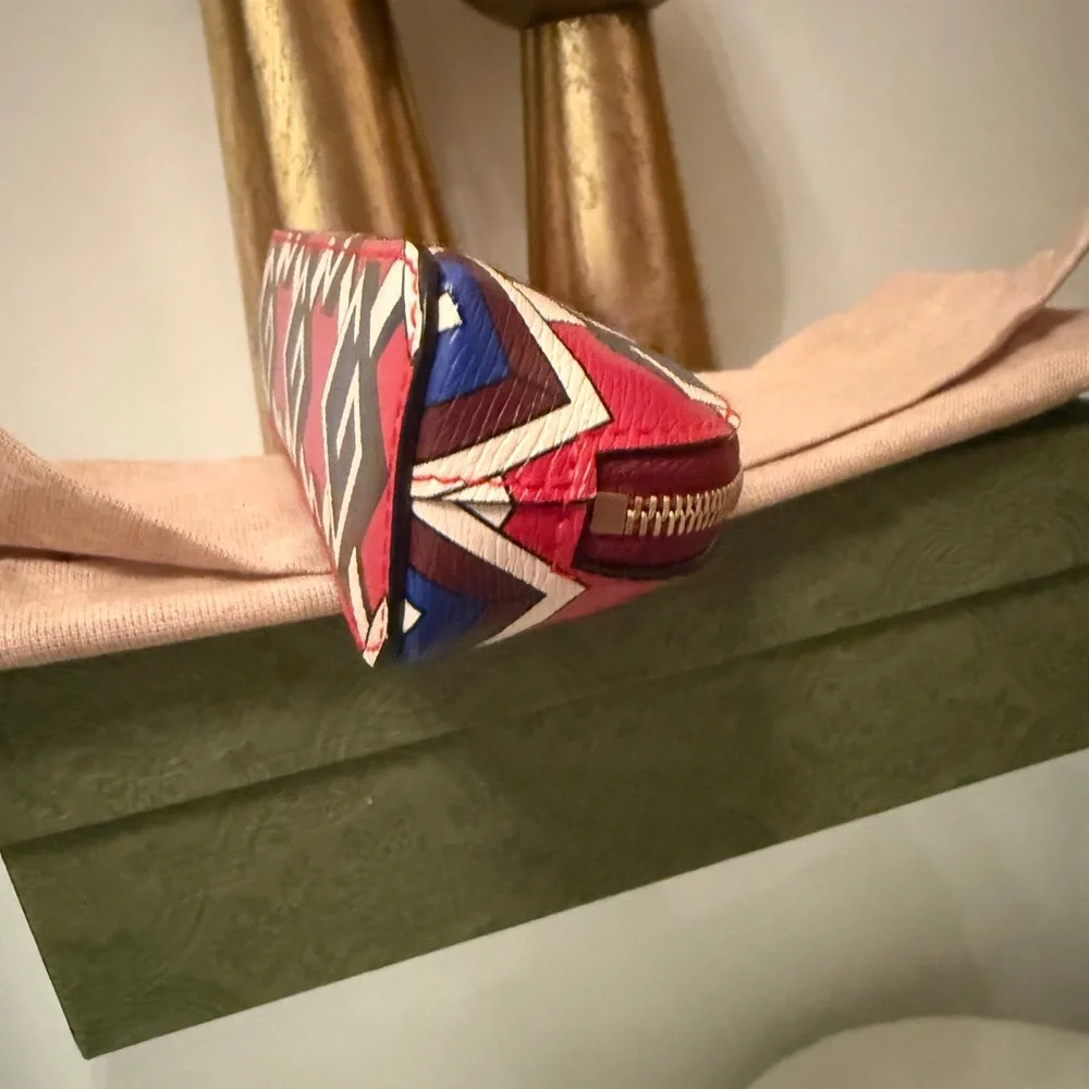 Gucci Red and Blue Geometric Pouch